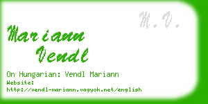 mariann vendl business card